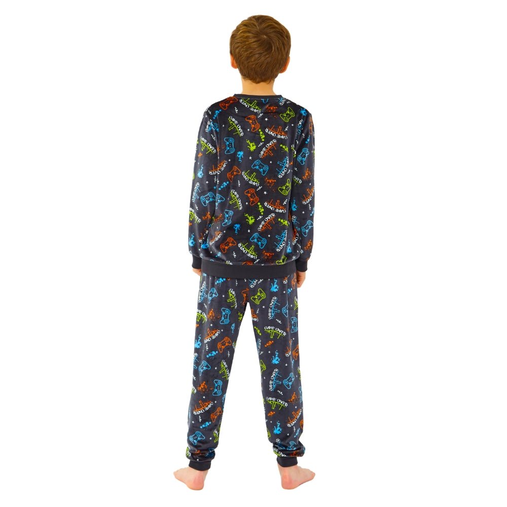 Boys Gaming Print Velour Pyjamas (14762051142014)