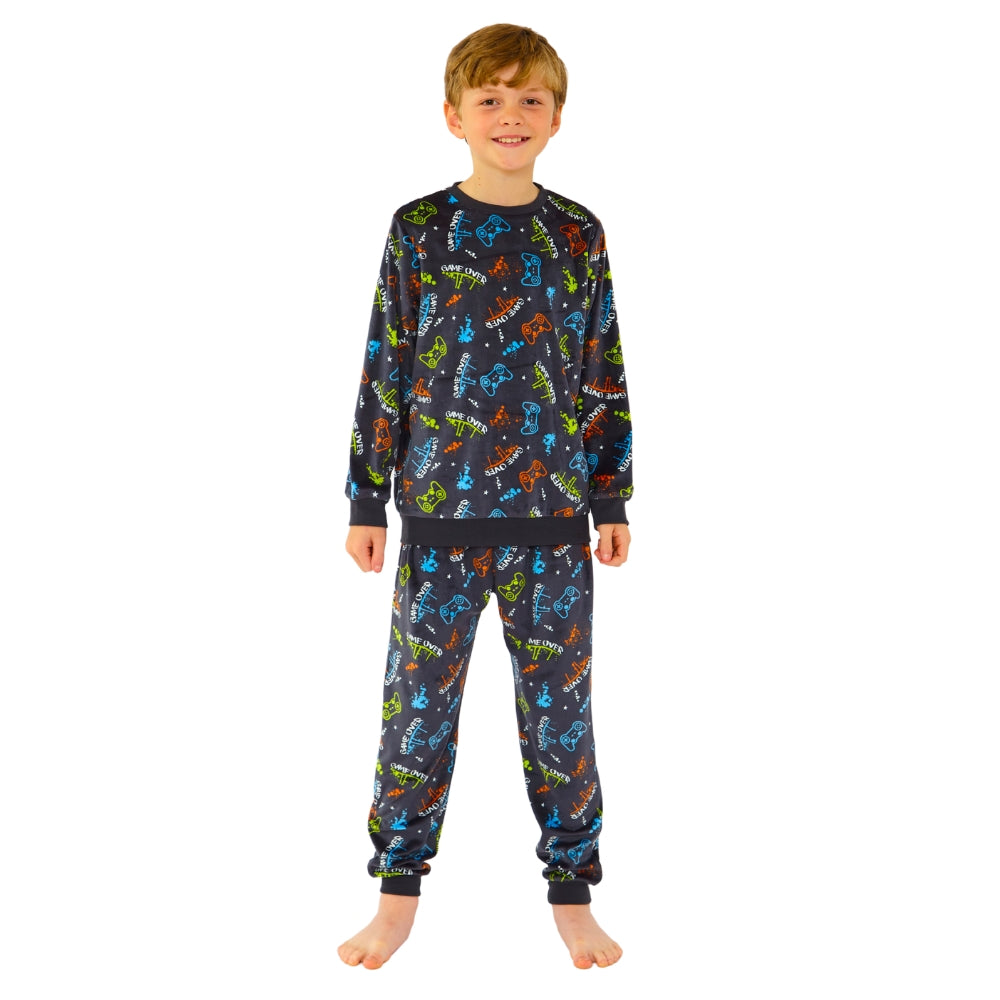 Boys Gaming Print Velour Pyjamas (14762051142014)