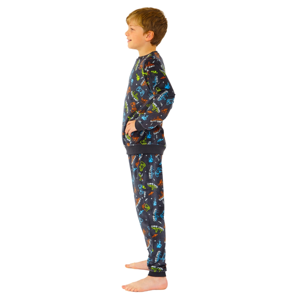 Boys Gaming Print Velour Pyjamas (14762051142014)