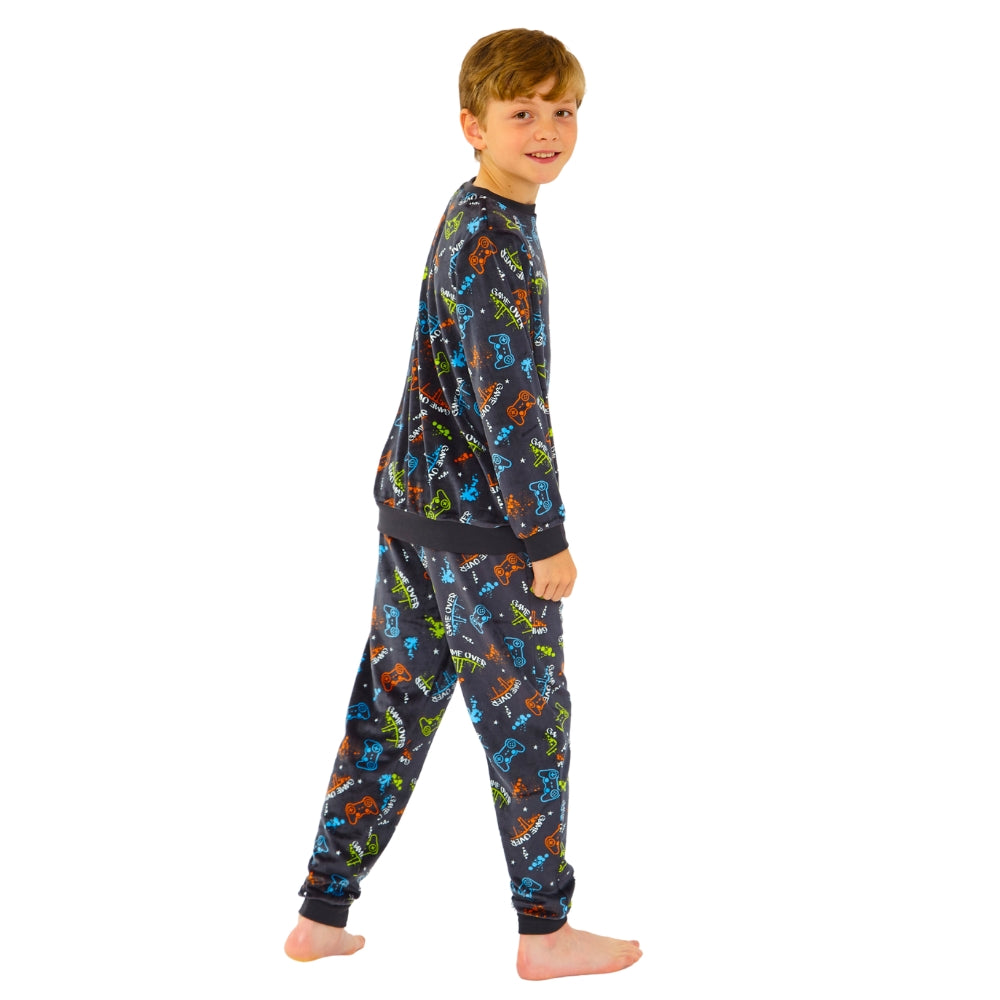 Boys Gaming Print Velour Pyjamas (14762051142014)