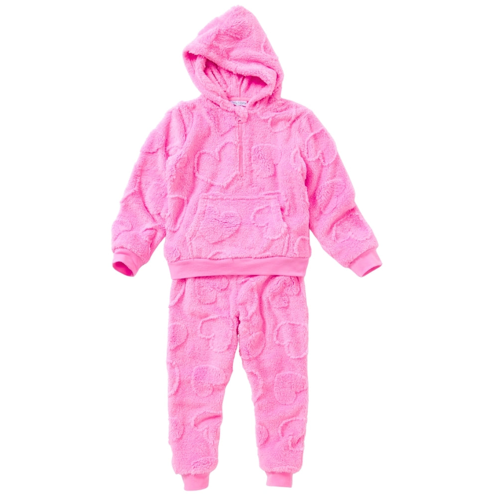 Hearts Embossed Fluffy Fleece Lounge Set (15571280658814)