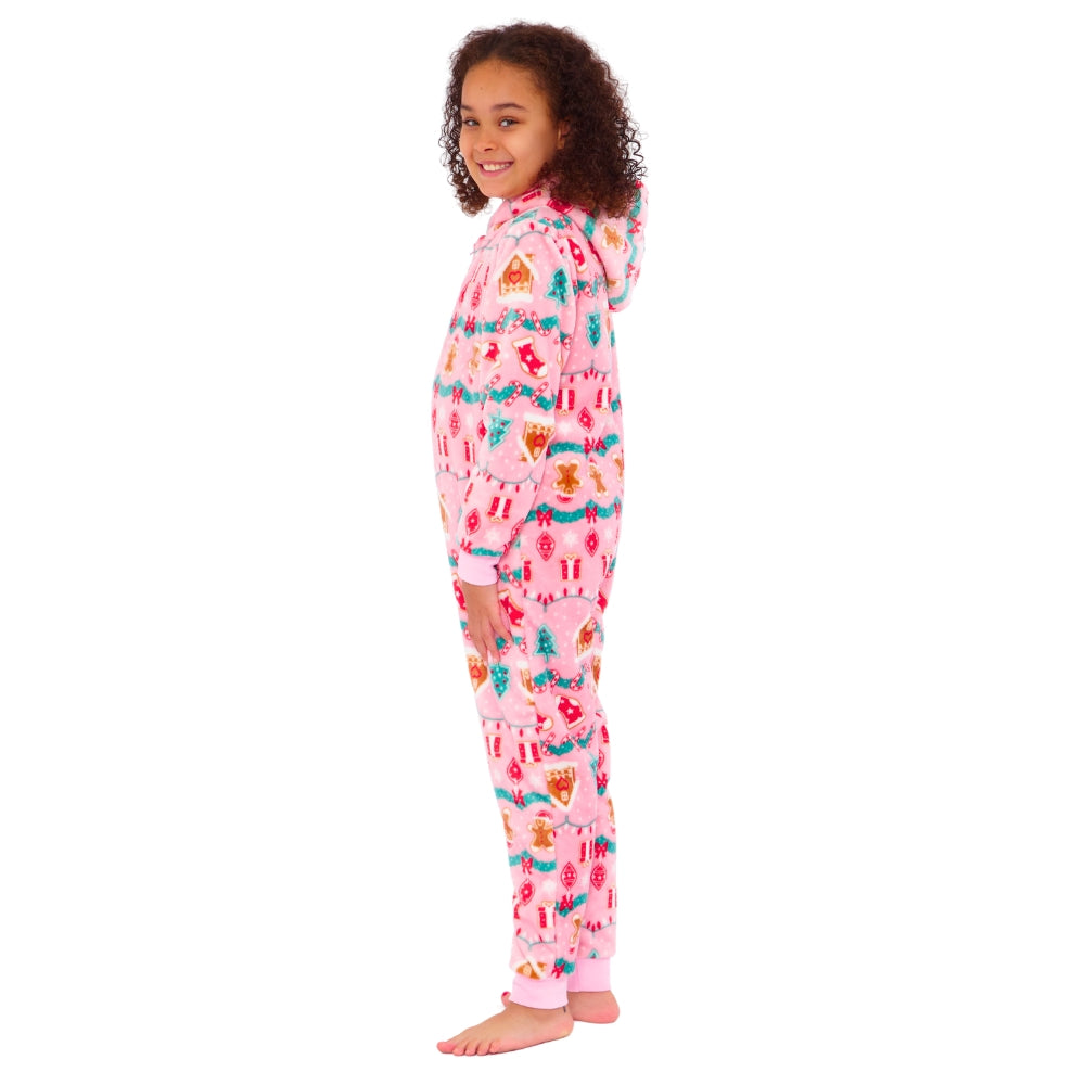 Gingerbread Print Fleece Onesie (15570952749438)