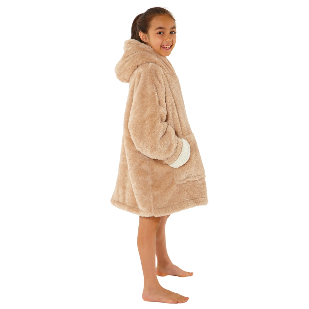 Girls Fluffy Fleece Wearable Hoodie Blanket (8159179800802)