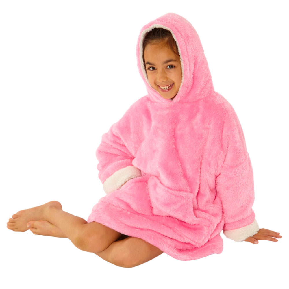 Girls Fluffy Fleece Wearable Hoodie Blanket (8159179833570)
