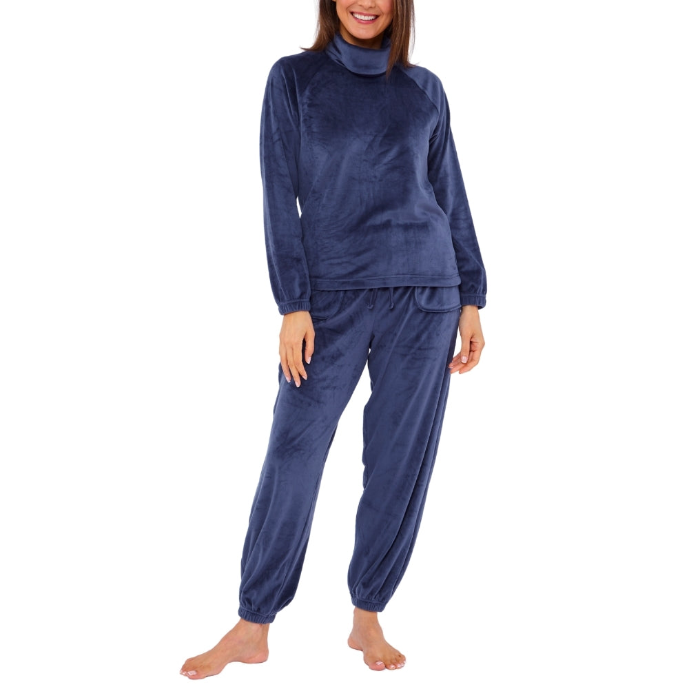 Women's Cowl Neck Velour Pyjamas (15592158036350)