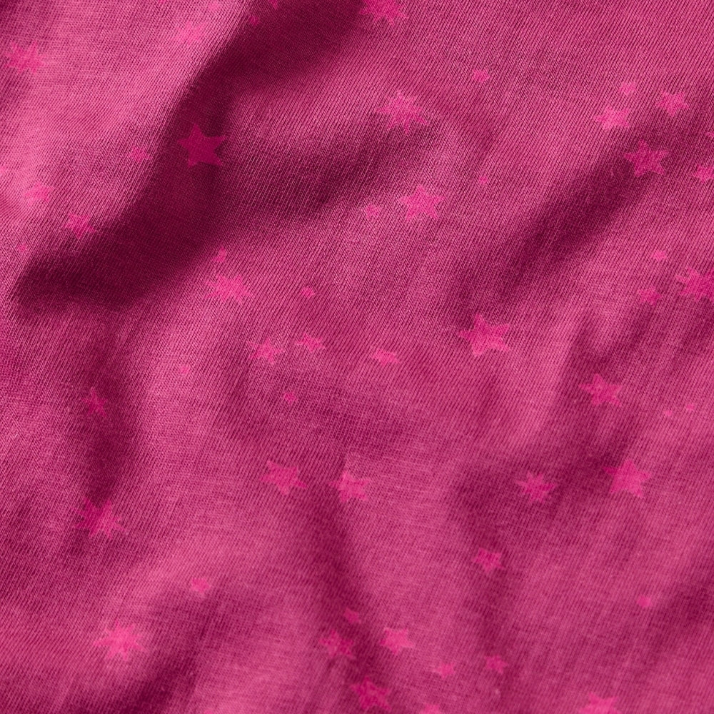 Womens Pink Star Print Jersey Pyjamas