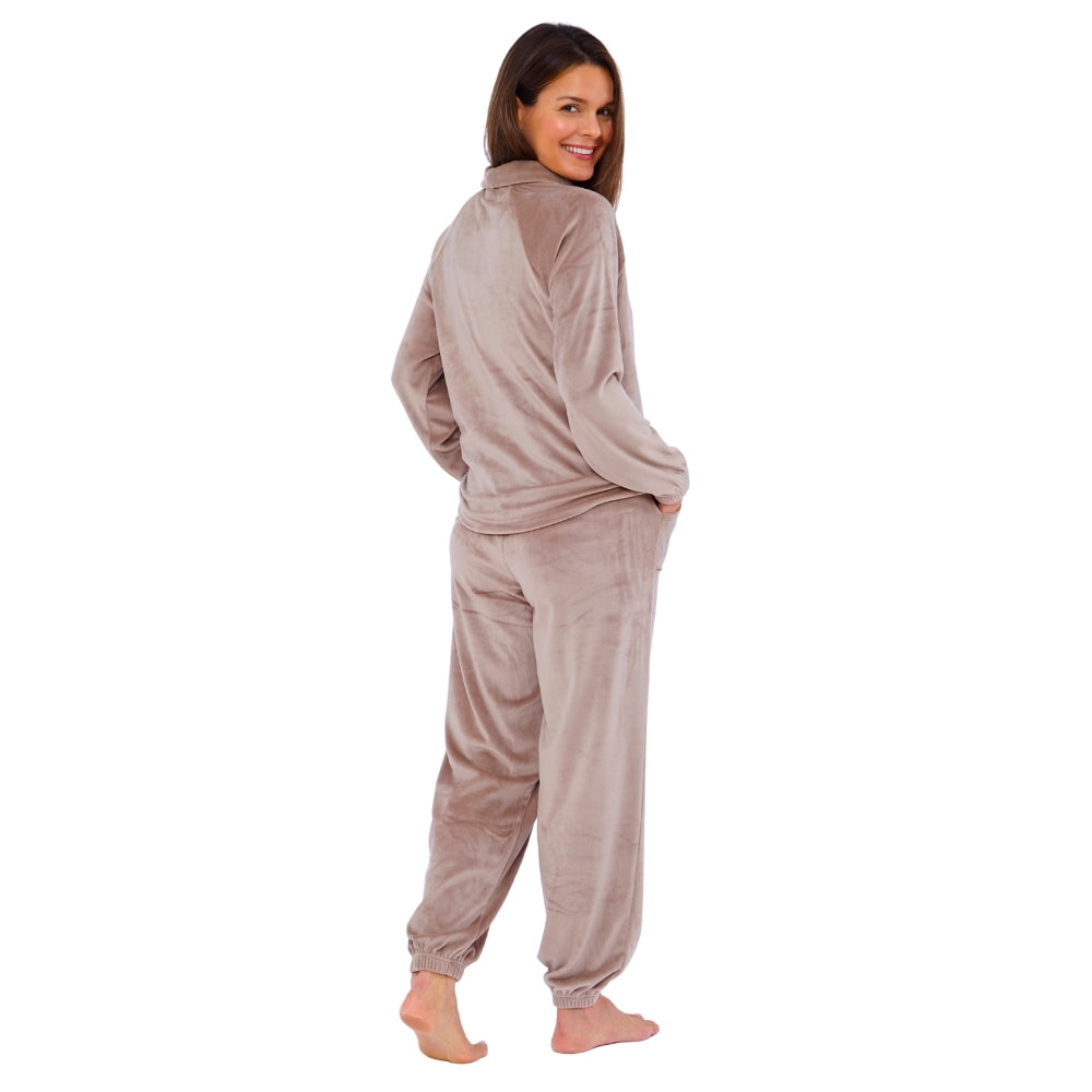 Women's Cowl Neck Velour Pyjamas