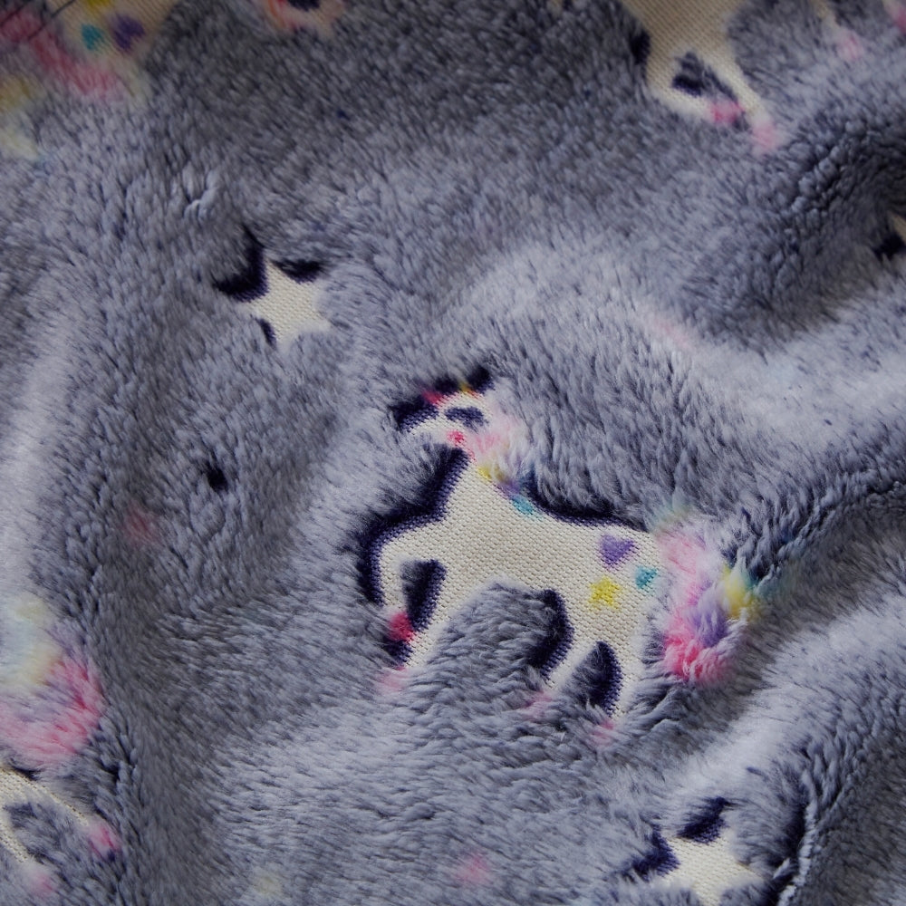 Girls Glow In The Dark Unicorn Dressing Gown (7109355896993)