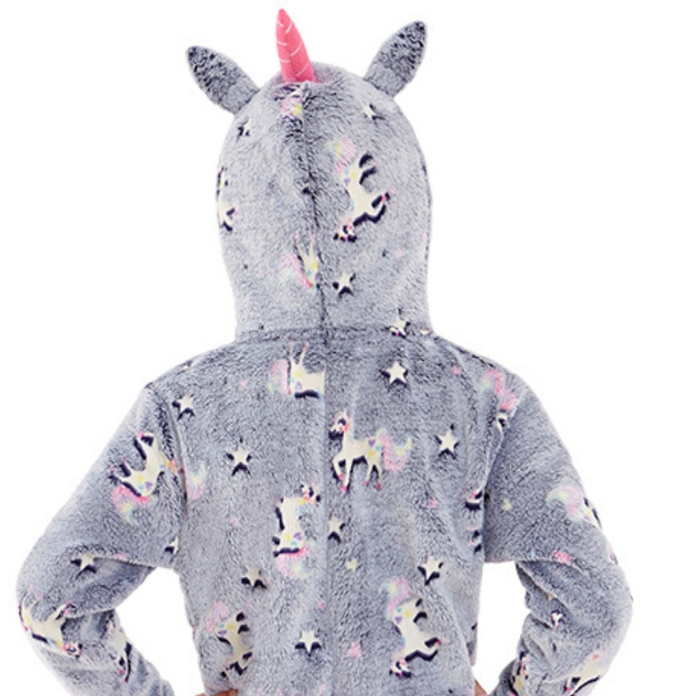 Girls Glow In The Dark Unicorn Dressing Gown (7109355896993)