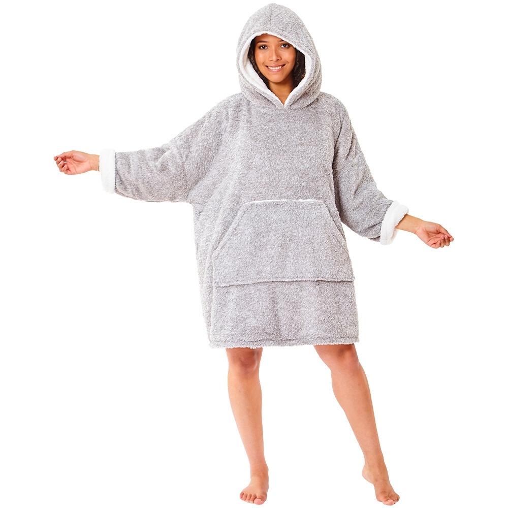 Womens Fluffy Fleece Wearable Hoodie Blanket (7884951453922)