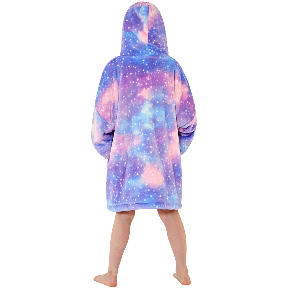 Girls Galaxy Fleece Wearable Hoodie Blanket (7104239632545)