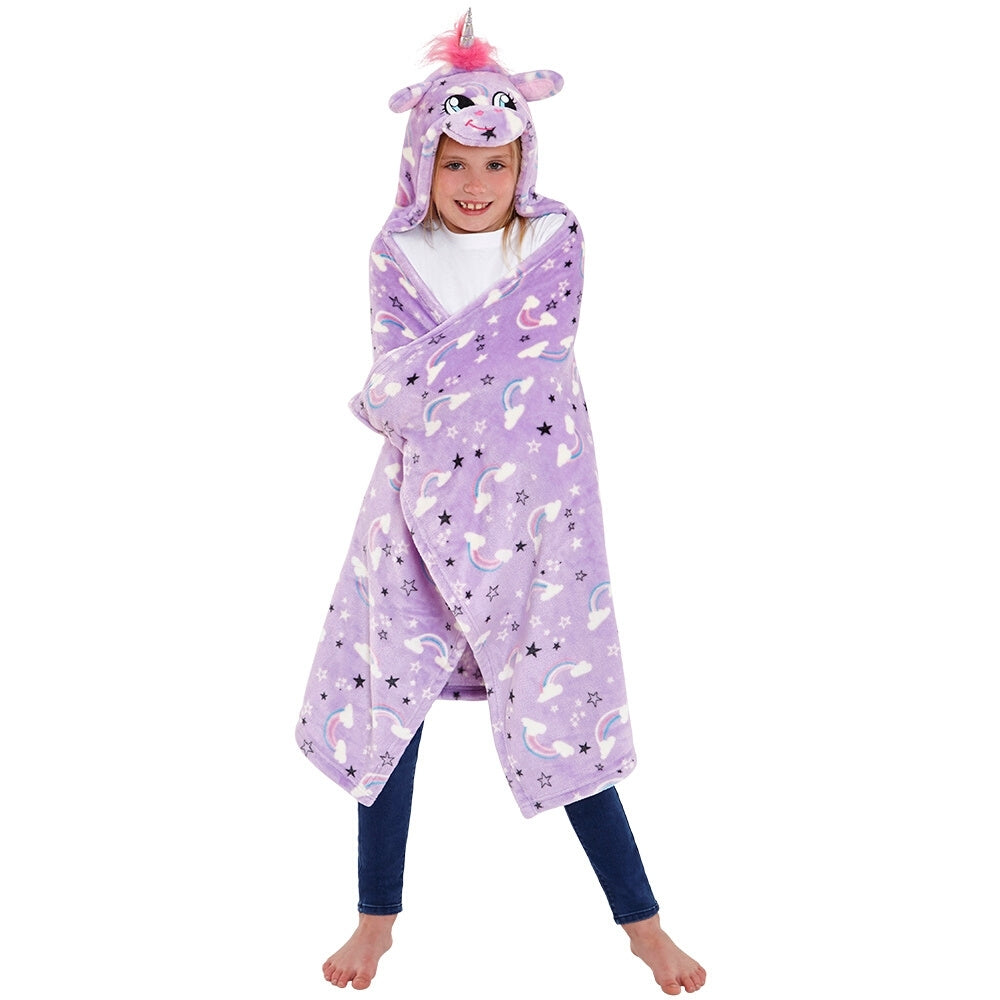 Unicorn Hooded Cuddle Blanket (7006767972513)