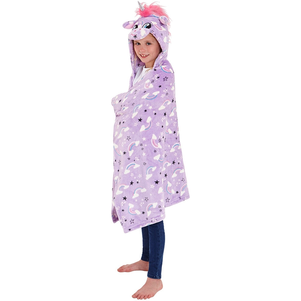 Unicorn Hooded Cuddle Blanket (7006767972513)