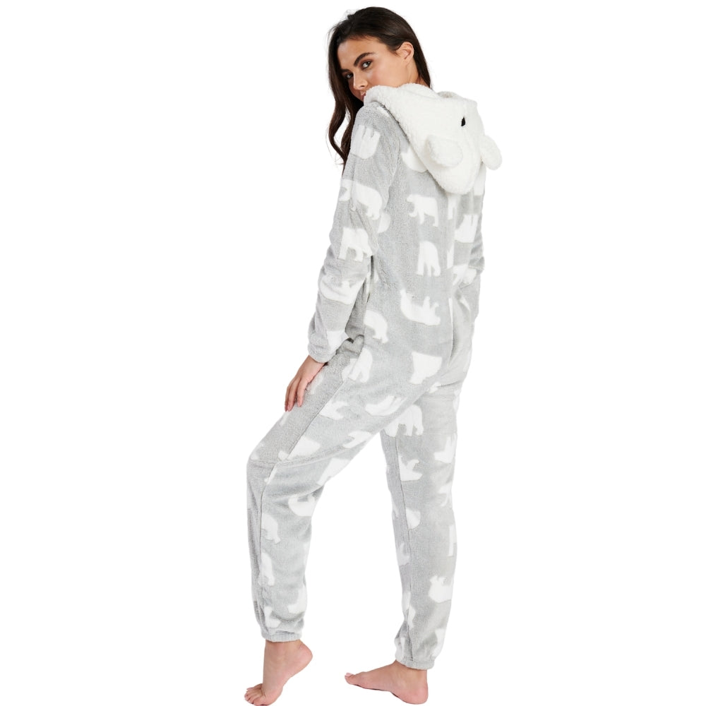Womens Polar Bear Print Onesie (7004622389409)