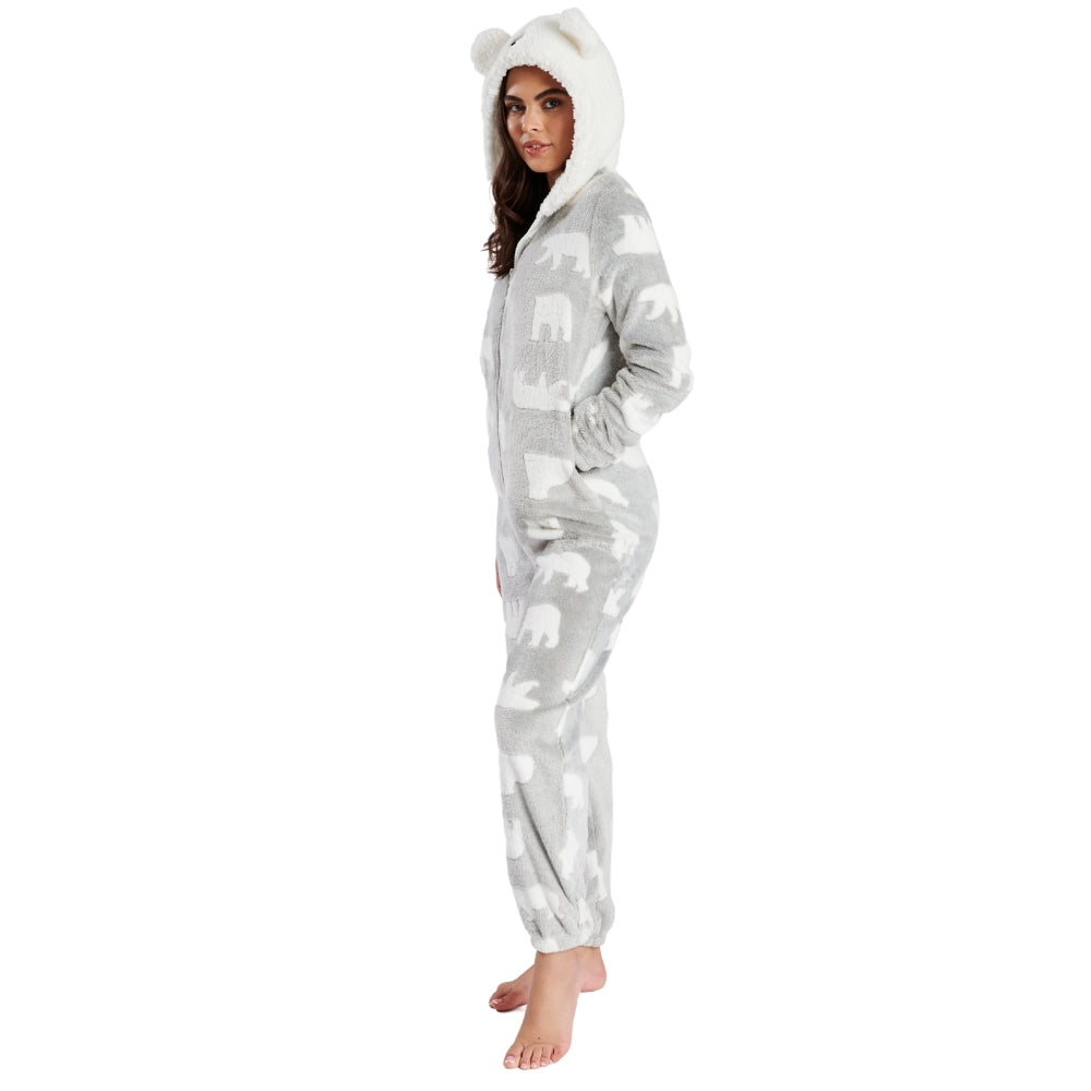 Womens Polar Bear Print Onesie (7004622389409)
