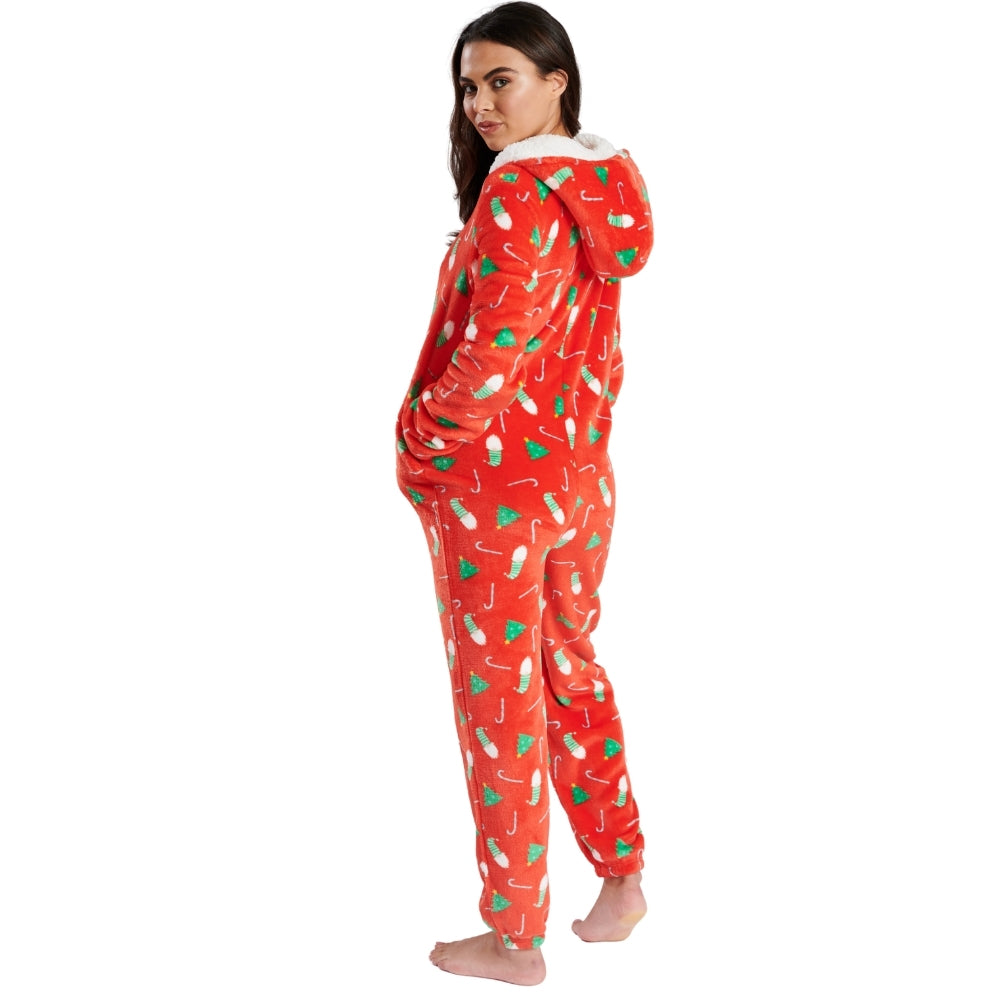 Womens Christmas Print Onesie (7004622553249)