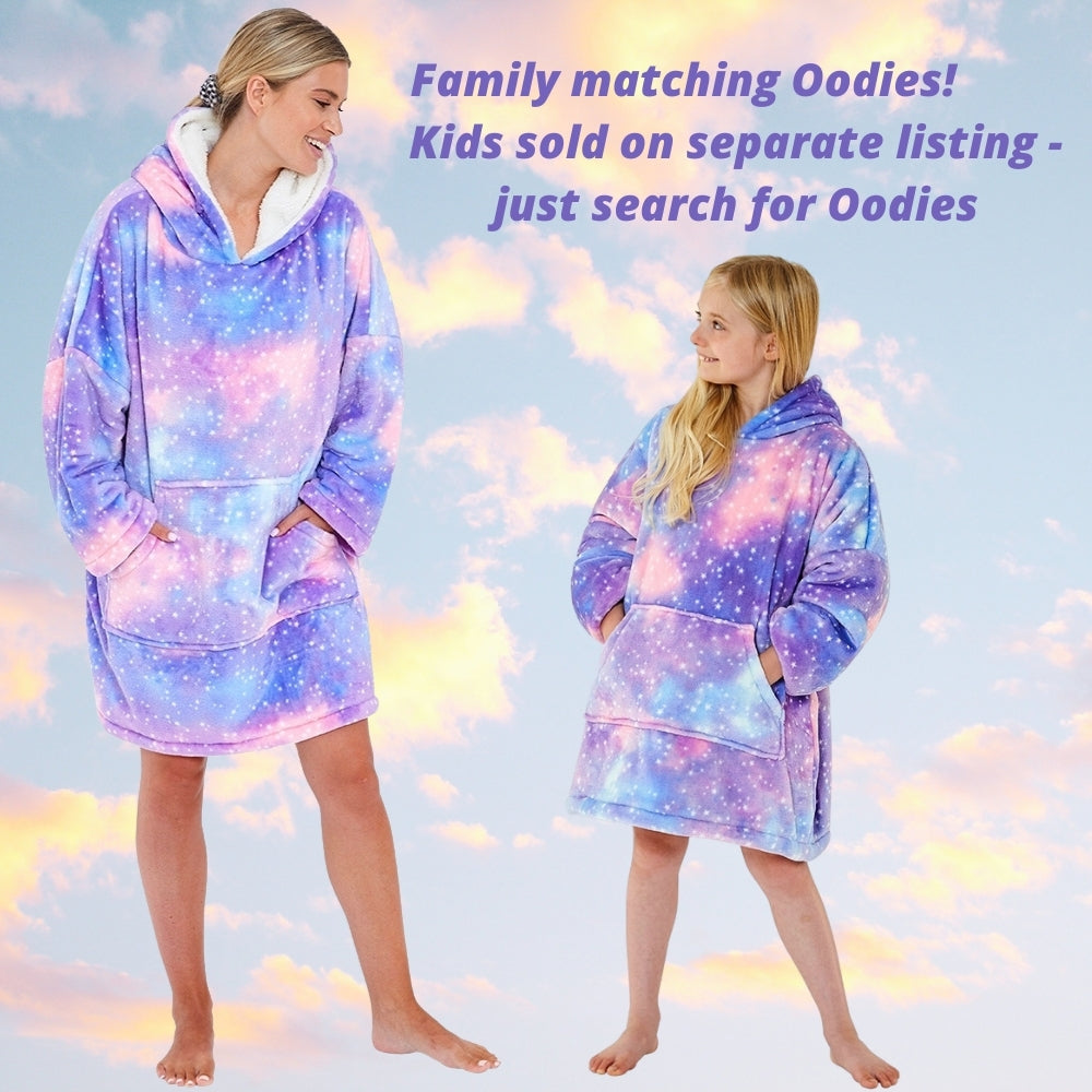 Womens Galaxy Fleece Wearable Hoodie Blanket (7104704118945)