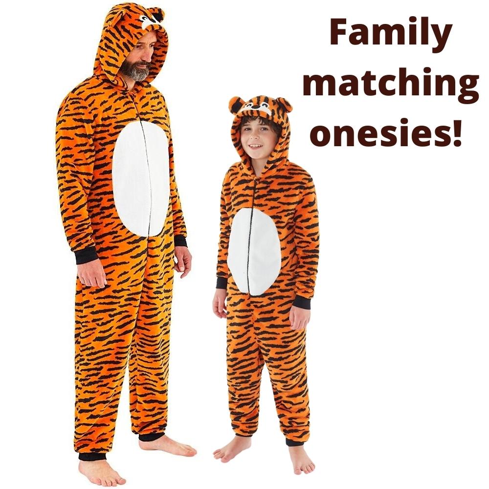 Mens Tiger Fleece Onesie (7825767956706)
