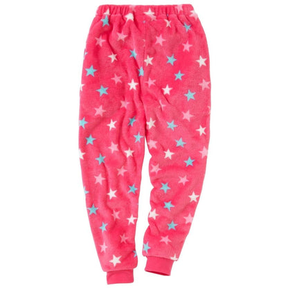 Girls Star Print Fleece Bottoms (8216528421090)