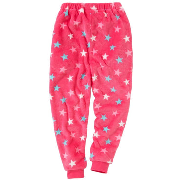 Girls Star Print Fleece Bottoms (8216528421090)