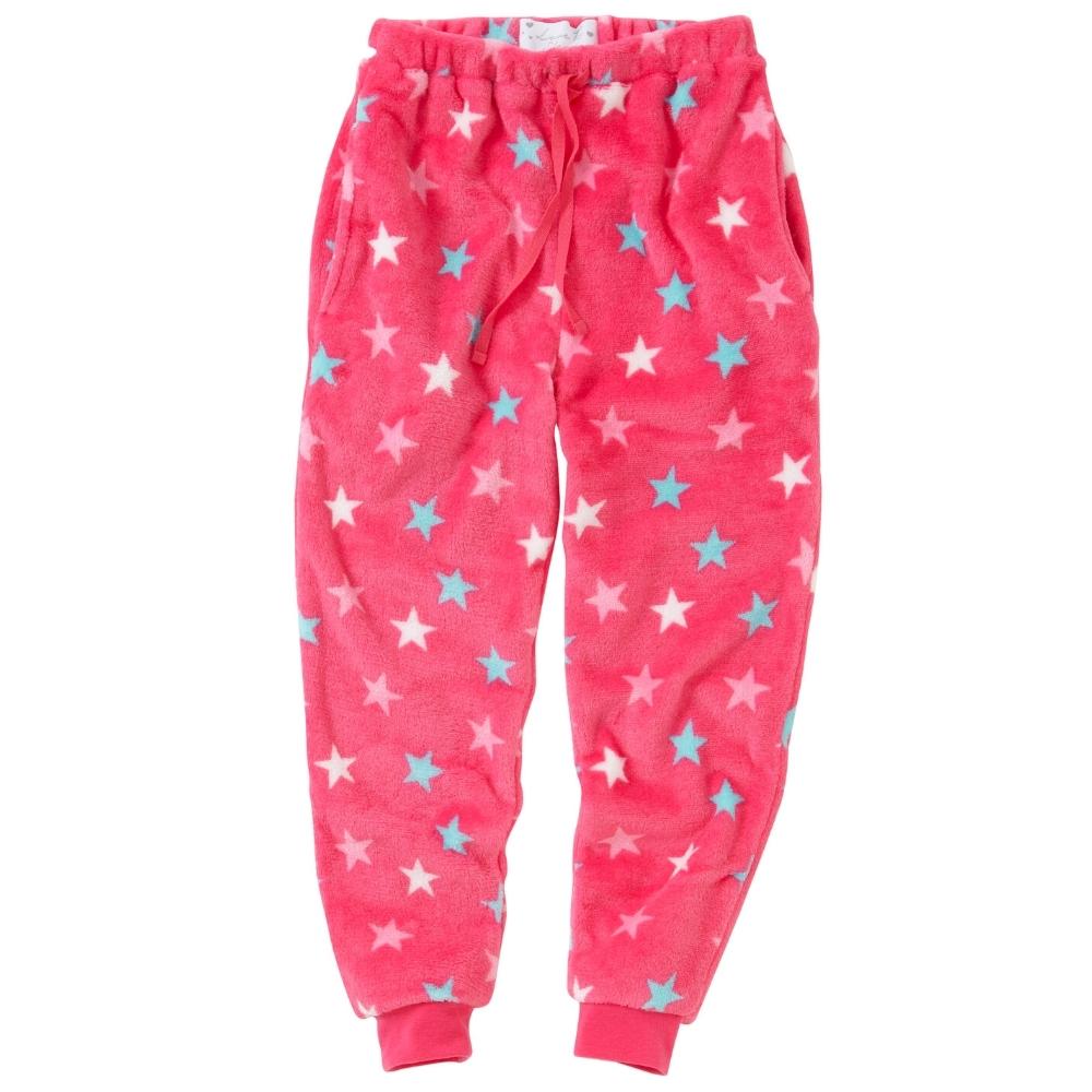 Girls Star Print Fleece Bottoms (8216528421090)