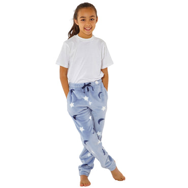 Girls Moon Print Fleece Bottoms (8216528453858)