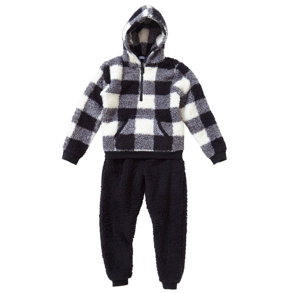 Checked Teddy Fleece Lounge Set (15571316310398)