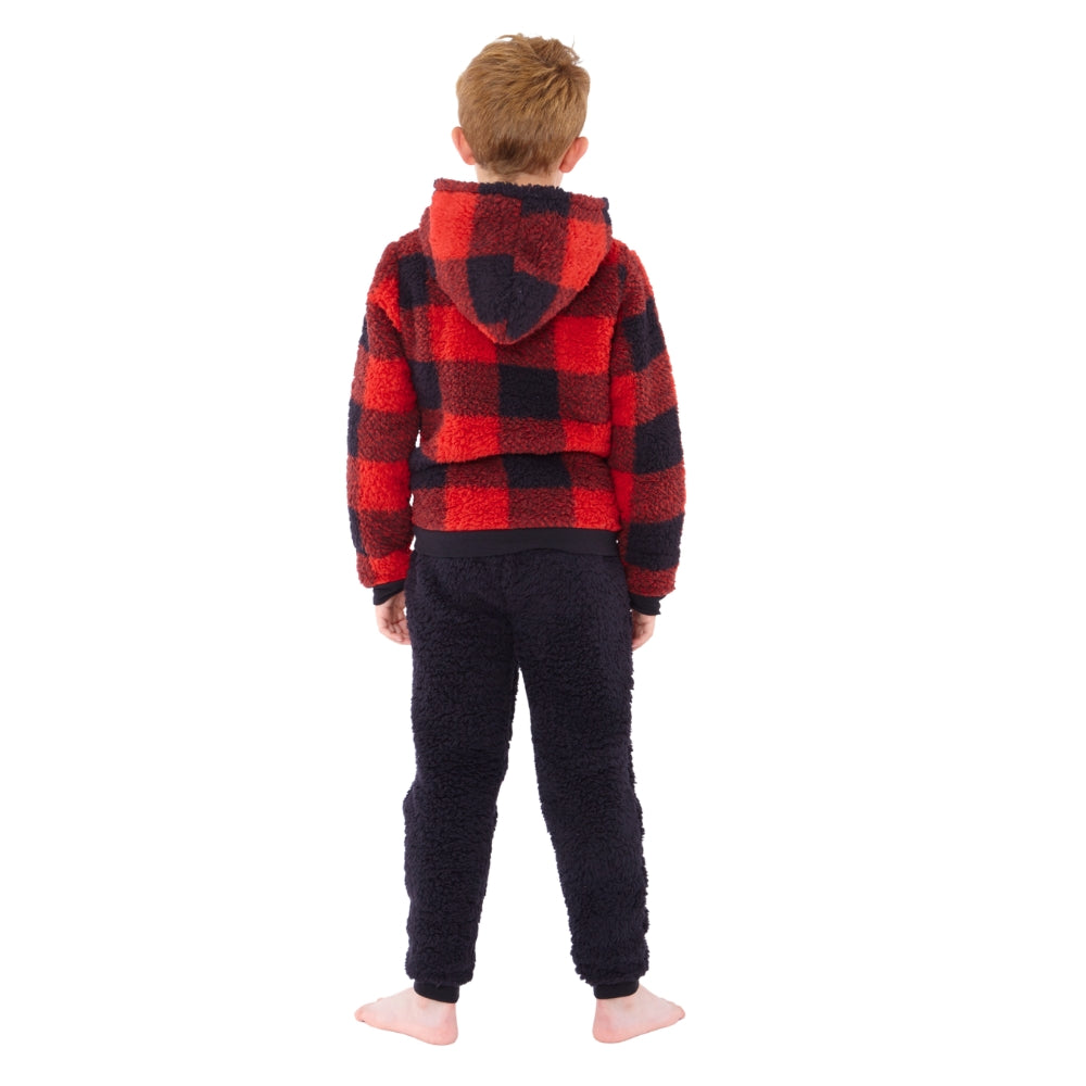 Checked Teddy Fleece Lounge Set (15571316343166)