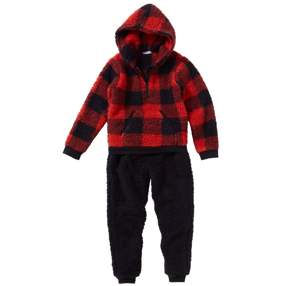 Checked Teddy Fleece Lounge Set (15571316343166)