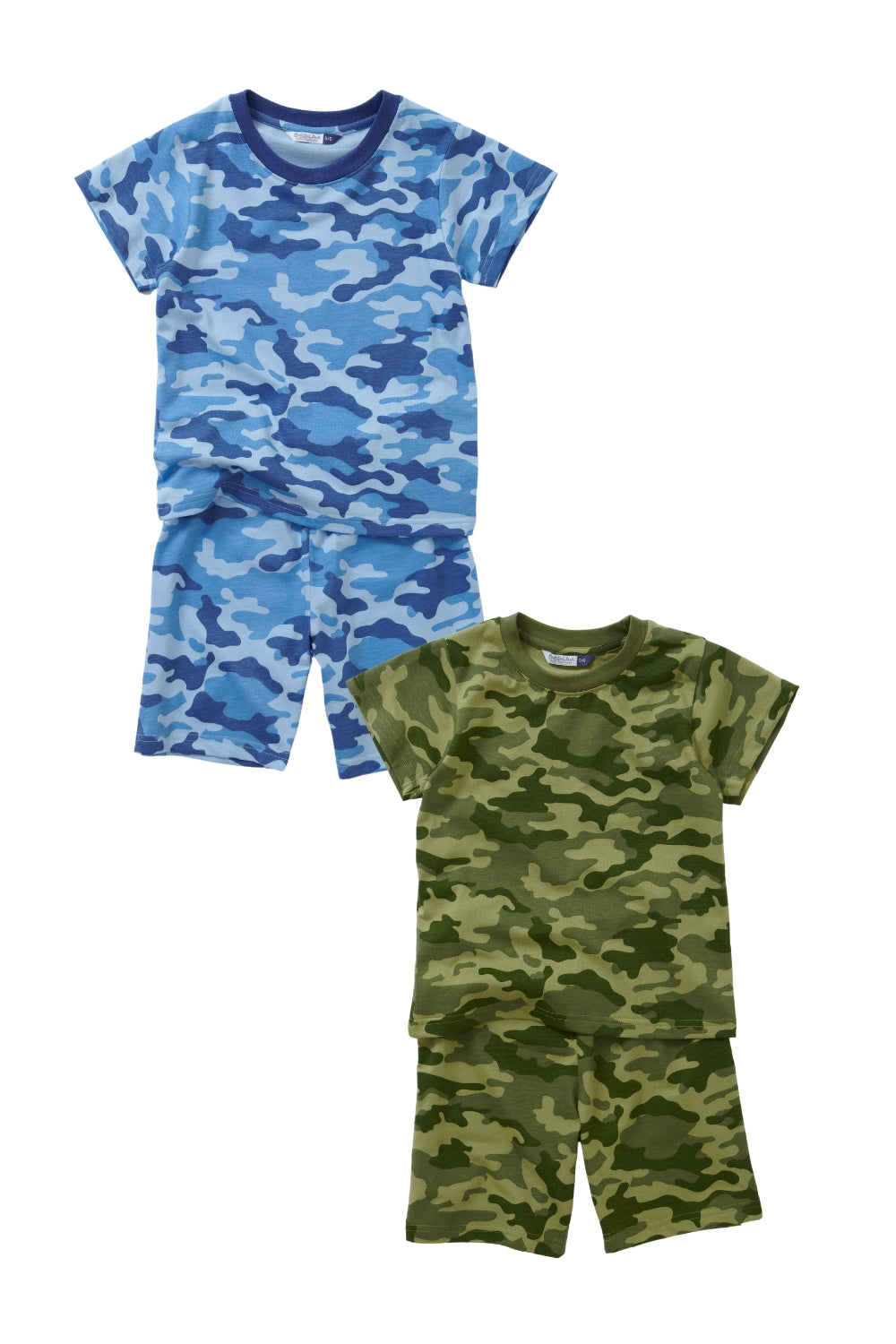 Boys 2 Pack Camo Short Pyjamas