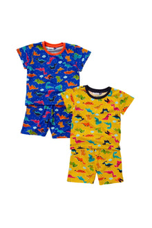 Boys 2 Pack Dinosaur Short Pyjamas