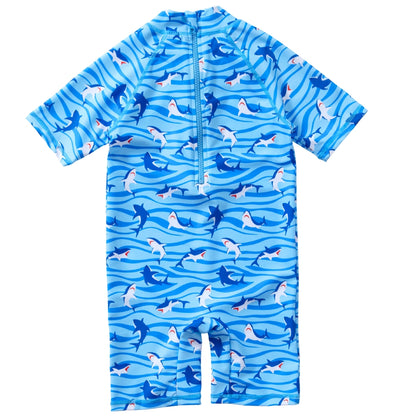 Boys UPF50 Shark Print Sunsafe Suit