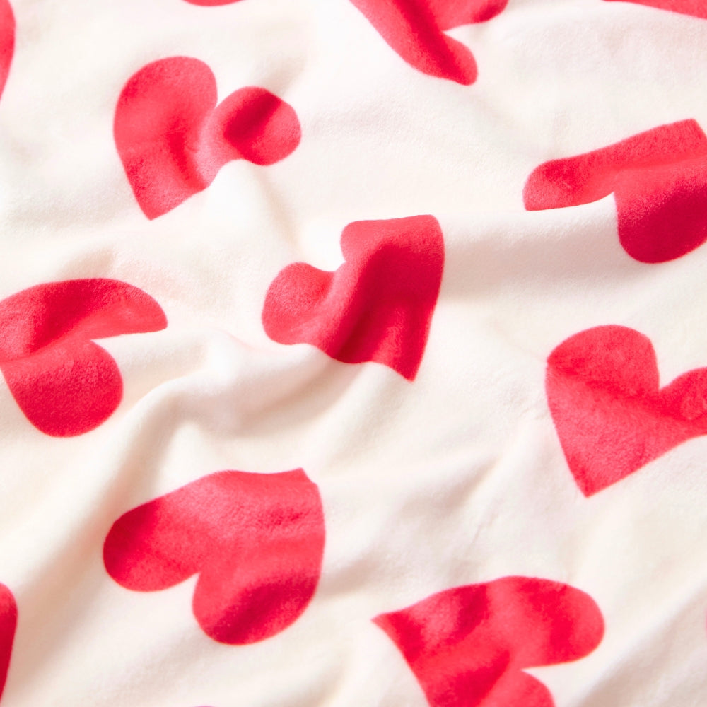Girls Heart Print Velour Pyjamas (15592033517950)