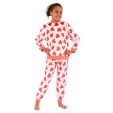 Girls Heart Print Velour Pyjamas (15592033517950)