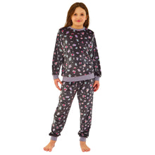 Girls Leopard Print Velour Pyjamas (14762051174782)