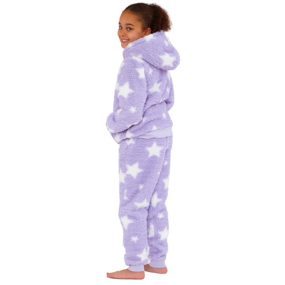Star Print Teddy Fleece Lounge Set