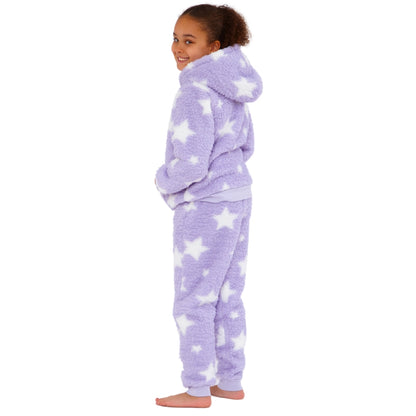 Star Print Teddy Fleece Lounge Set