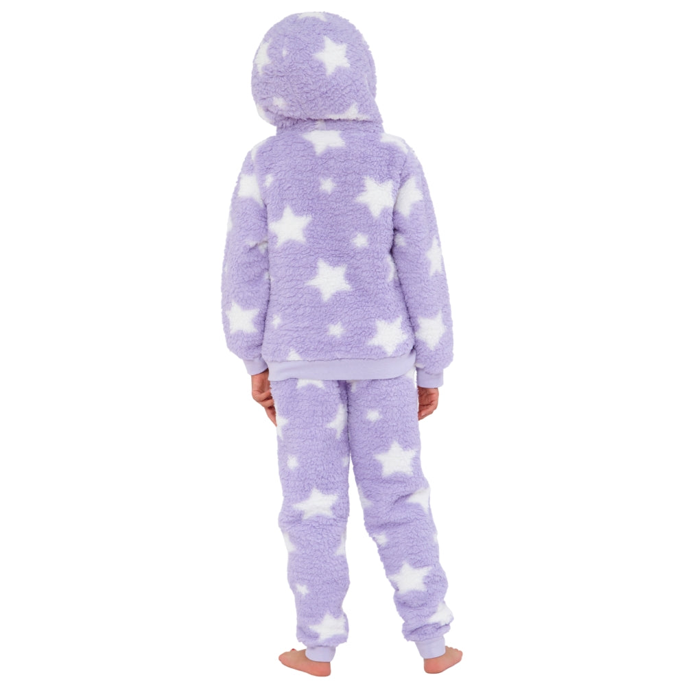 Star Print Teddy Fleece Lounge Set