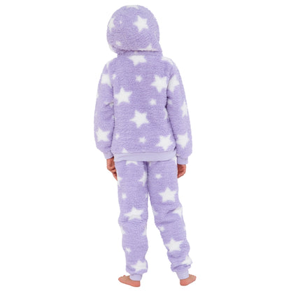 Star Print Teddy Fleece Lounge Set