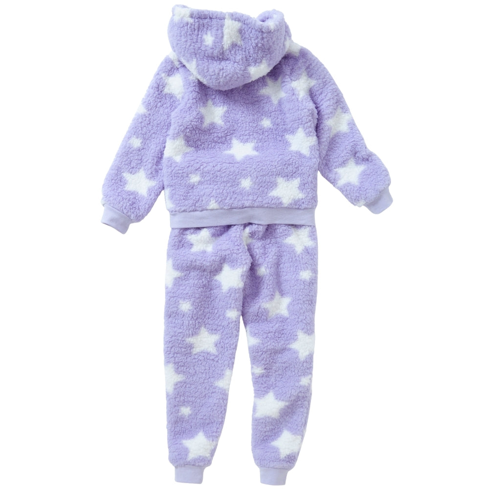 Star Print Teddy Fleece Lounge Set (15571280626046)