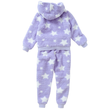 Star Print Teddy Fleece Lounge Set (15571280626046)