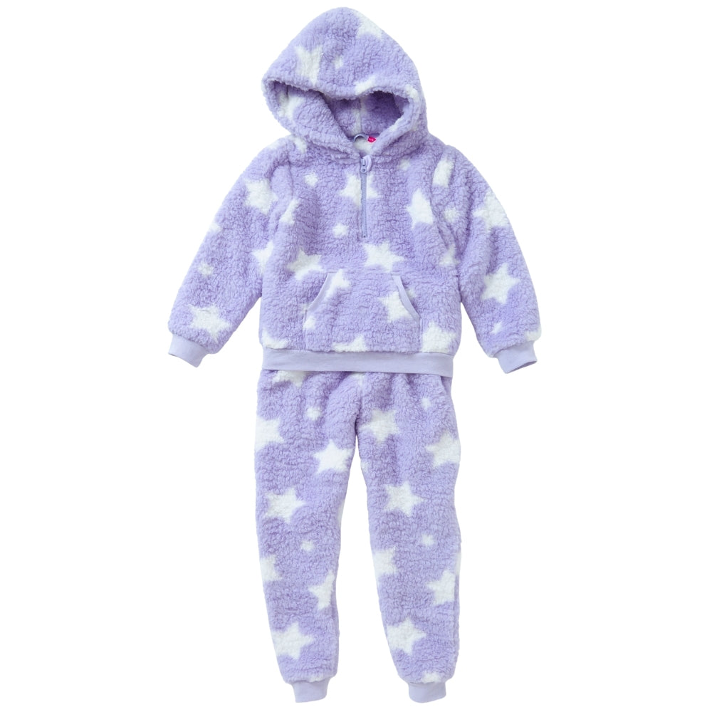 Star Print Teddy Fleece Lounge Set (15571280626046)