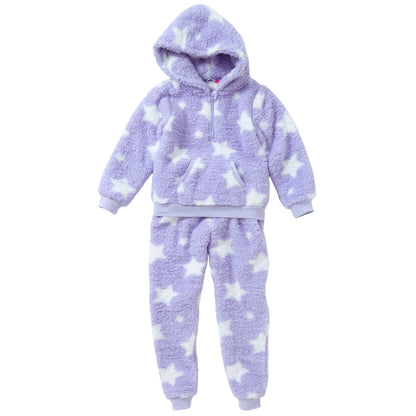 Star Print Teddy Fleece Lounge Set (15571280626046)