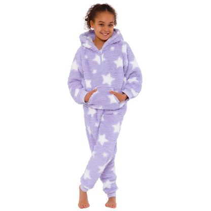 Star Print Teddy Fleece Lounge Set
