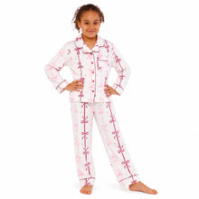 Girls Pink Bow Velour Pyjamas