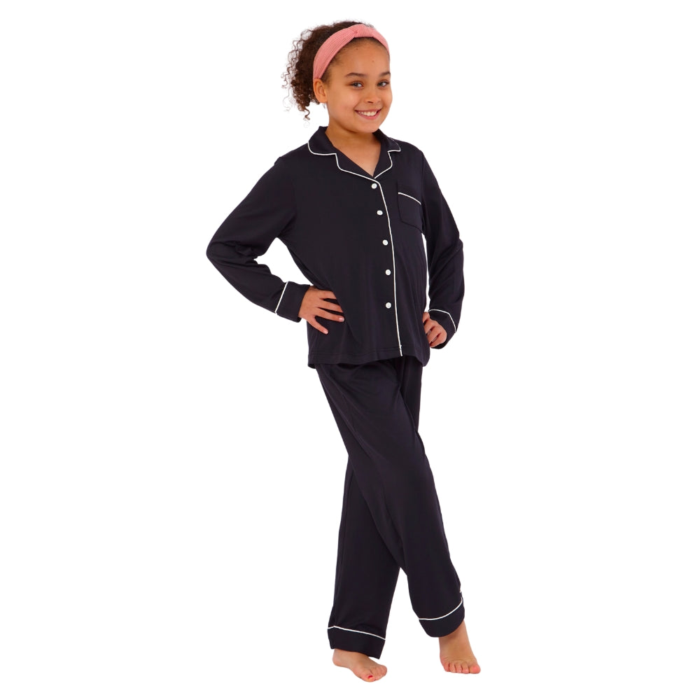 Girls Soft Touch Piped Pyjamas (15592033583486)