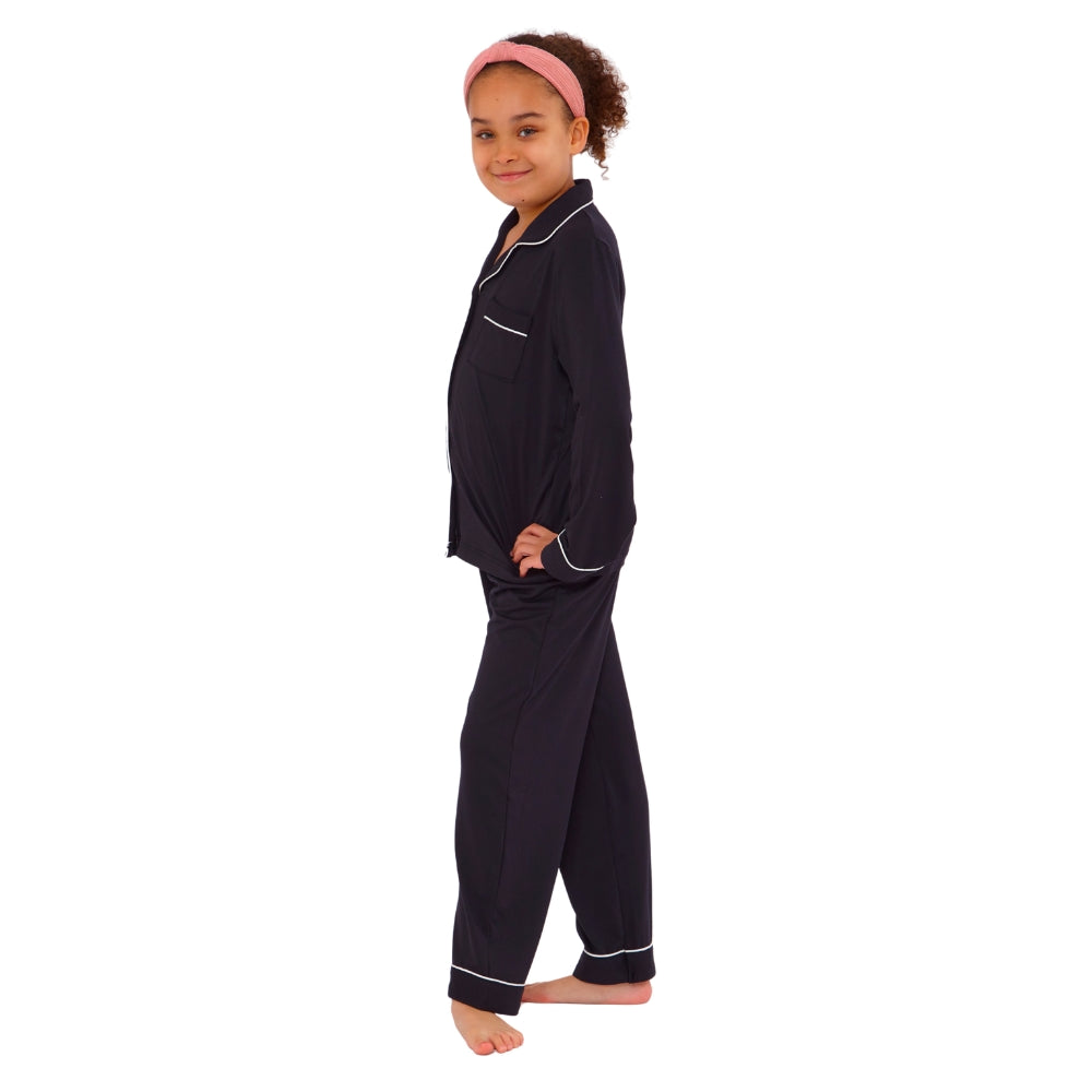 Girls Soft Touch Piped Pyjamas (15592033583486)