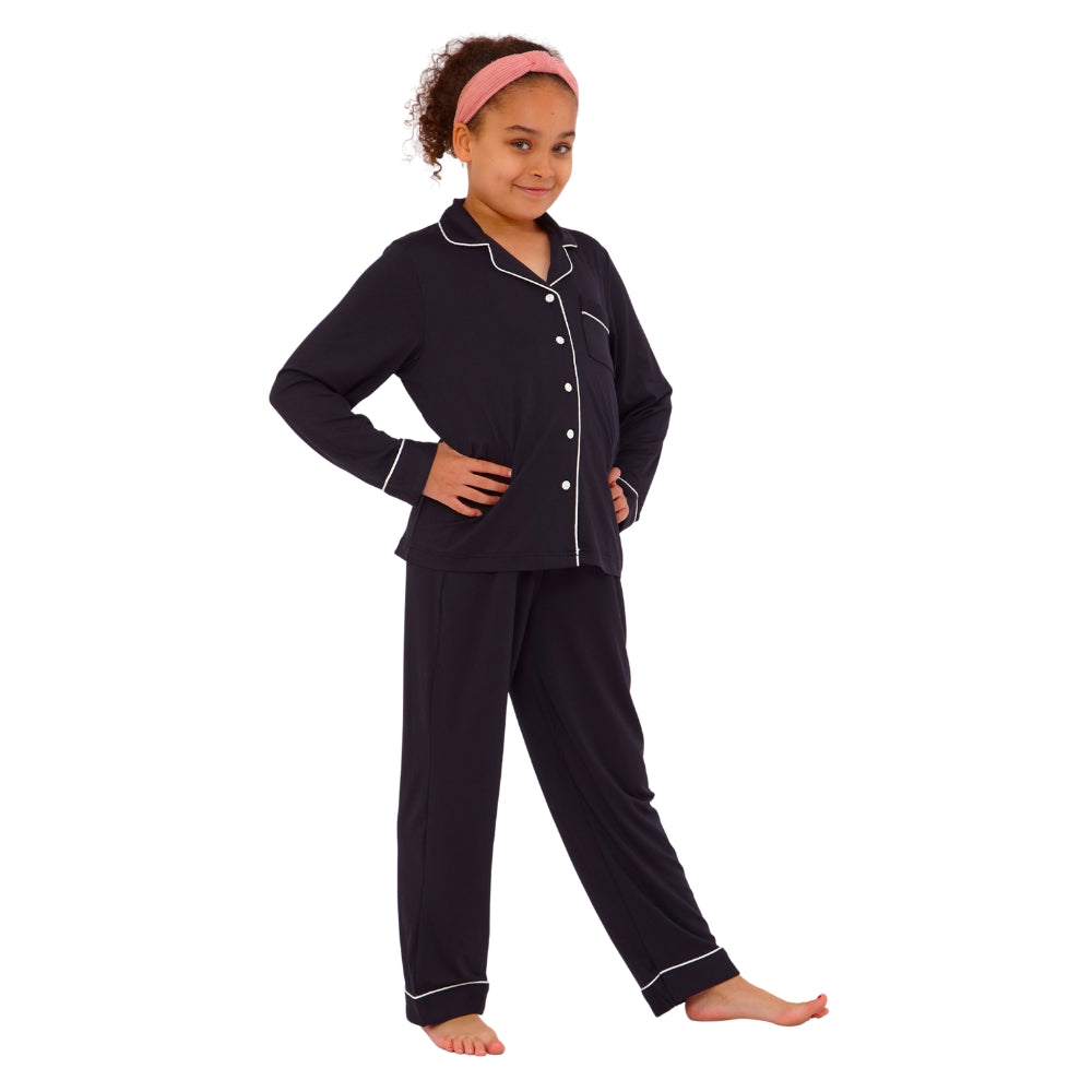 Girls Soft Touch Piped Pyjamas (15592033583486)