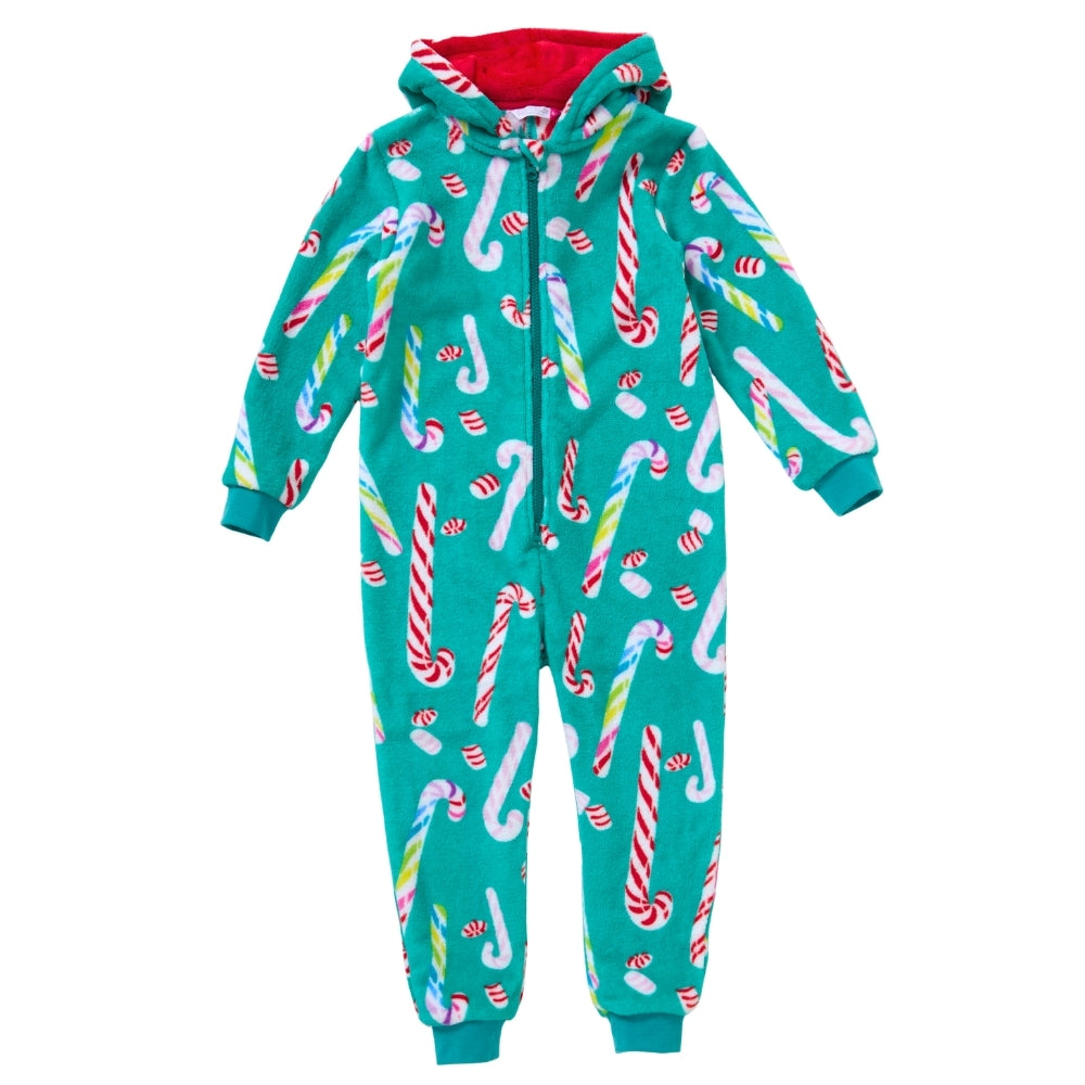 Girls Candy Cane Print Onesie