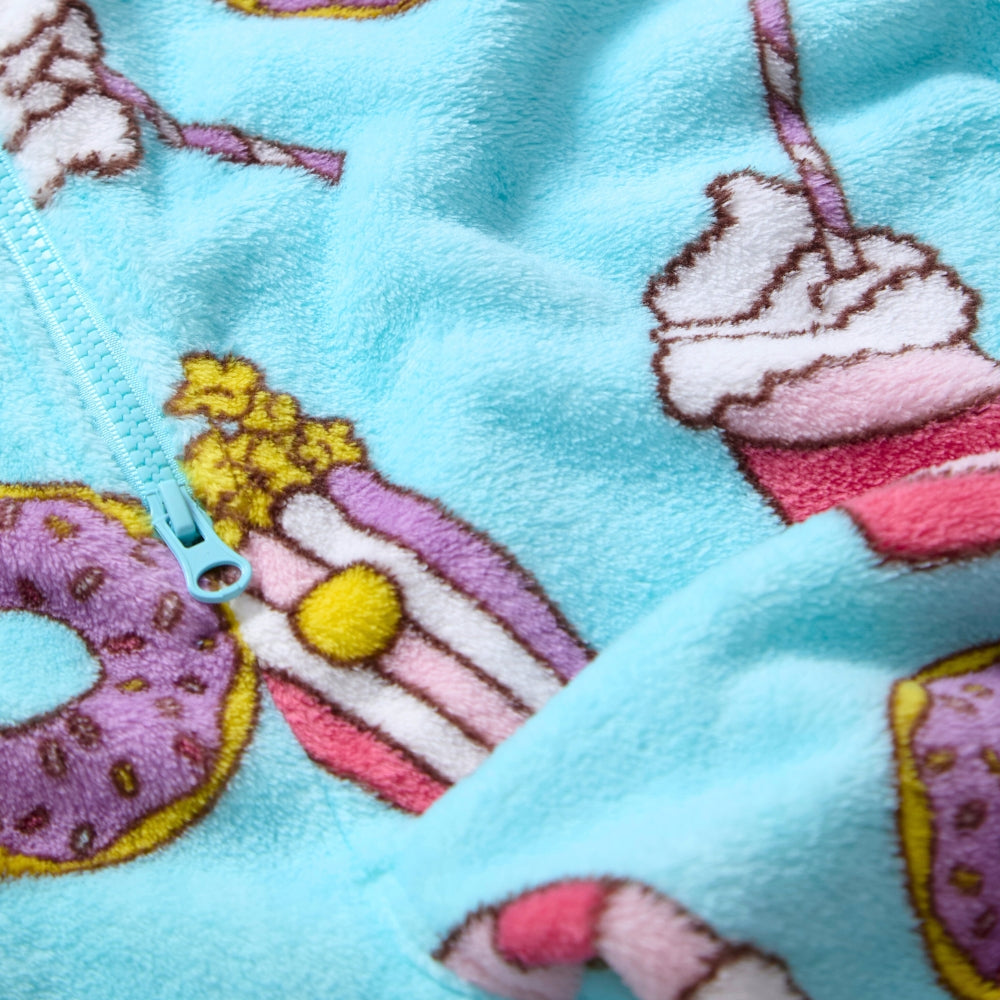Sleepover Print Fleece Gown (15570890260862)
